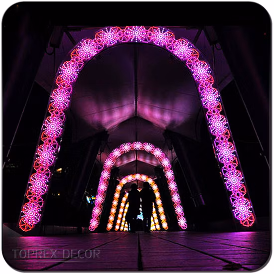 Toprex Decor résistant aux intempéries IP65 jardin extérieur éclairer les lumières LED de tunnel d'arc pour l'éclairage de vacances